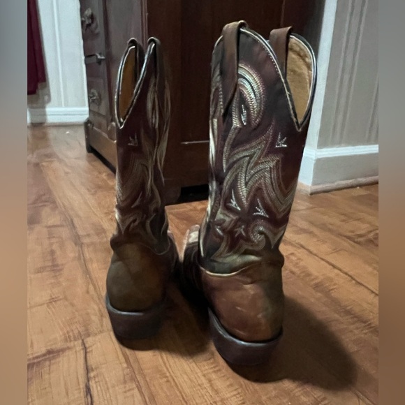 ROCKY HANDMADE Leather Western Cowgirl  Boots-Brown Size 6 - Picture 4 of 14